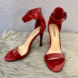 NWOT Anne Michelle Red Ankle Strap Heels